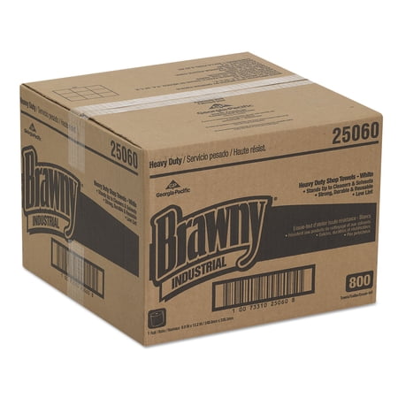 Brawny Industrial Heavy Duty Perforated Shop Towels 9-4/5x13-1/4 White 800/RL 25060