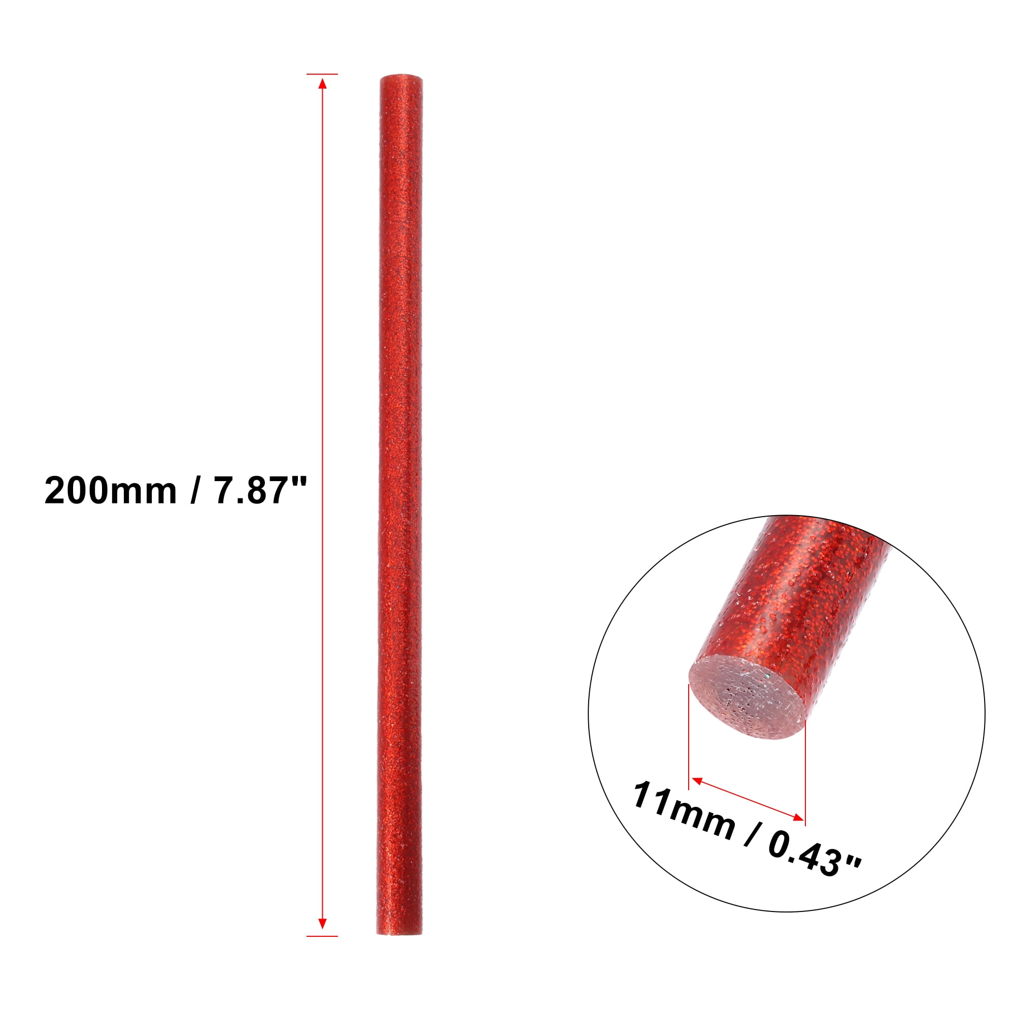 Unique Bargains 12pcs 11 x 200mm EVA Bling Paintless Dent Repair Hot Melt Glue Red