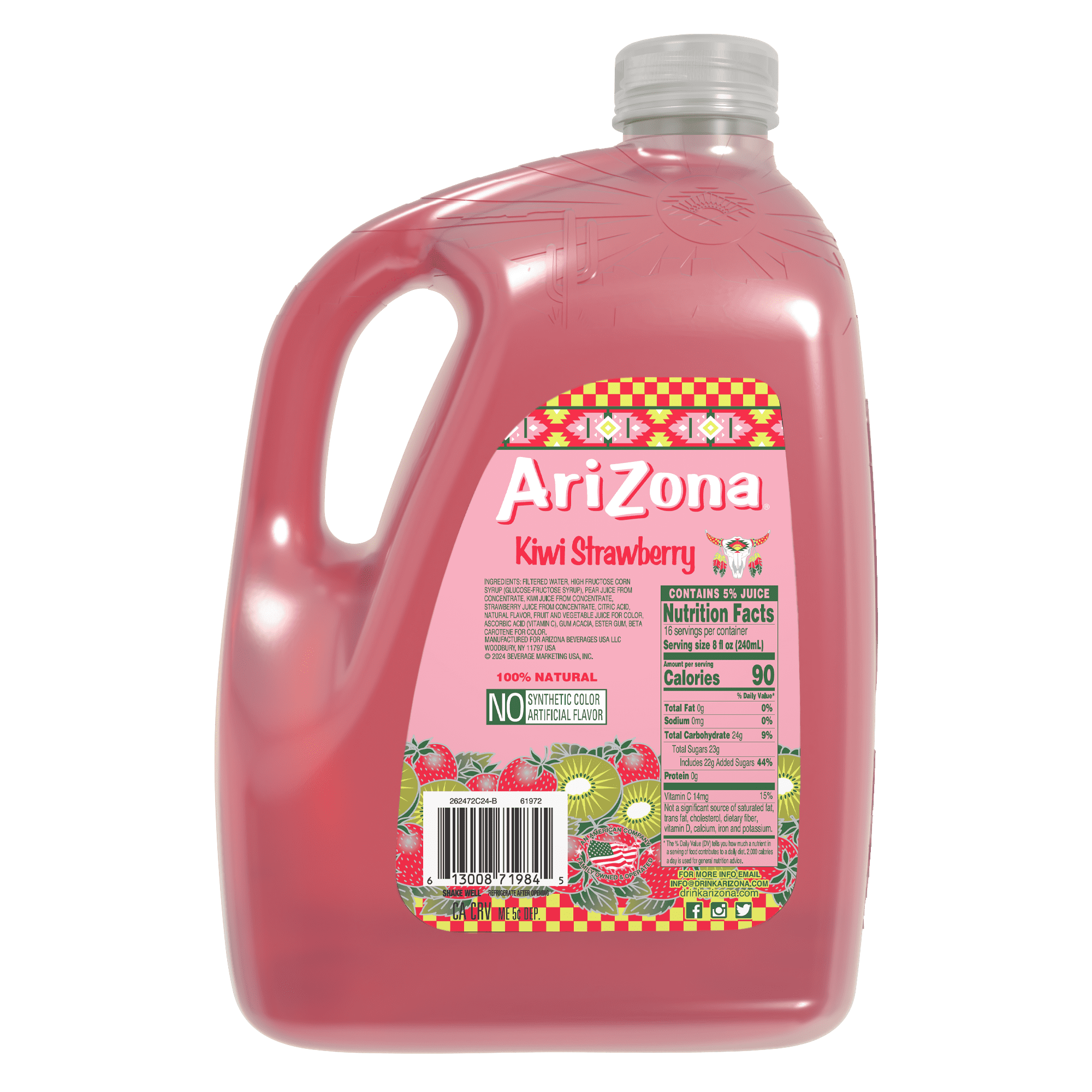 (4 pack) AriZona Kiwi Strawberry Juice Cocktail - 128 fl oz Gallon