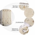 thumbnail image 6 of Shower Curtain Japanese Style Flowers Bathroom Curtains with Hooks, Waterproof Fabric Branch Solid Color Beige Bath Shower Curtains Set for Bathroom Bathtubs Decor 72x72 Inch, 6 of 8