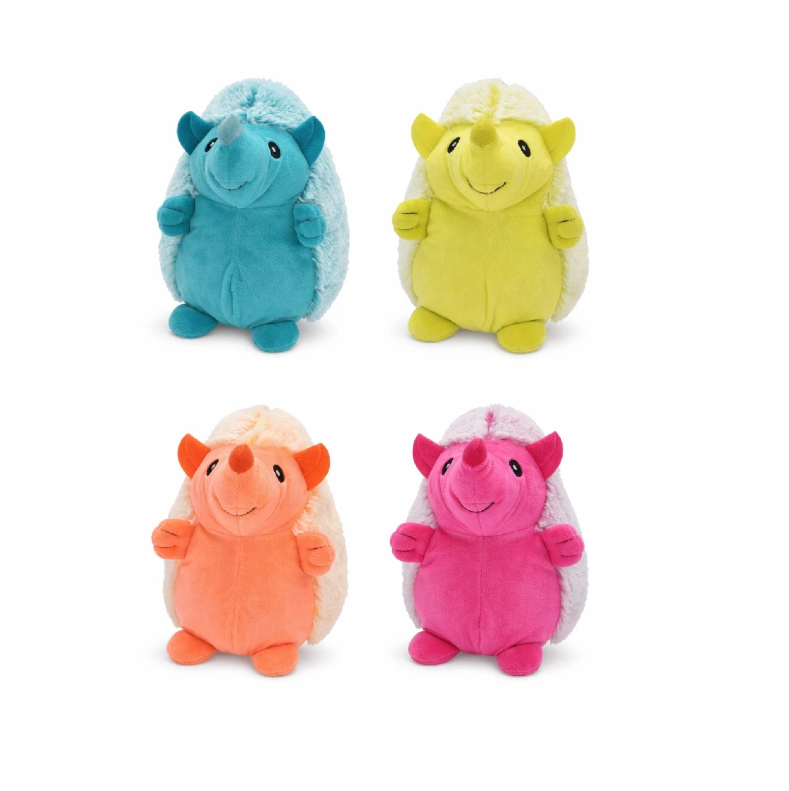 8" Plush Hedgehog Dog Toy Interactive Honking Choose Color or Full Set of 4 (Hot Pink)