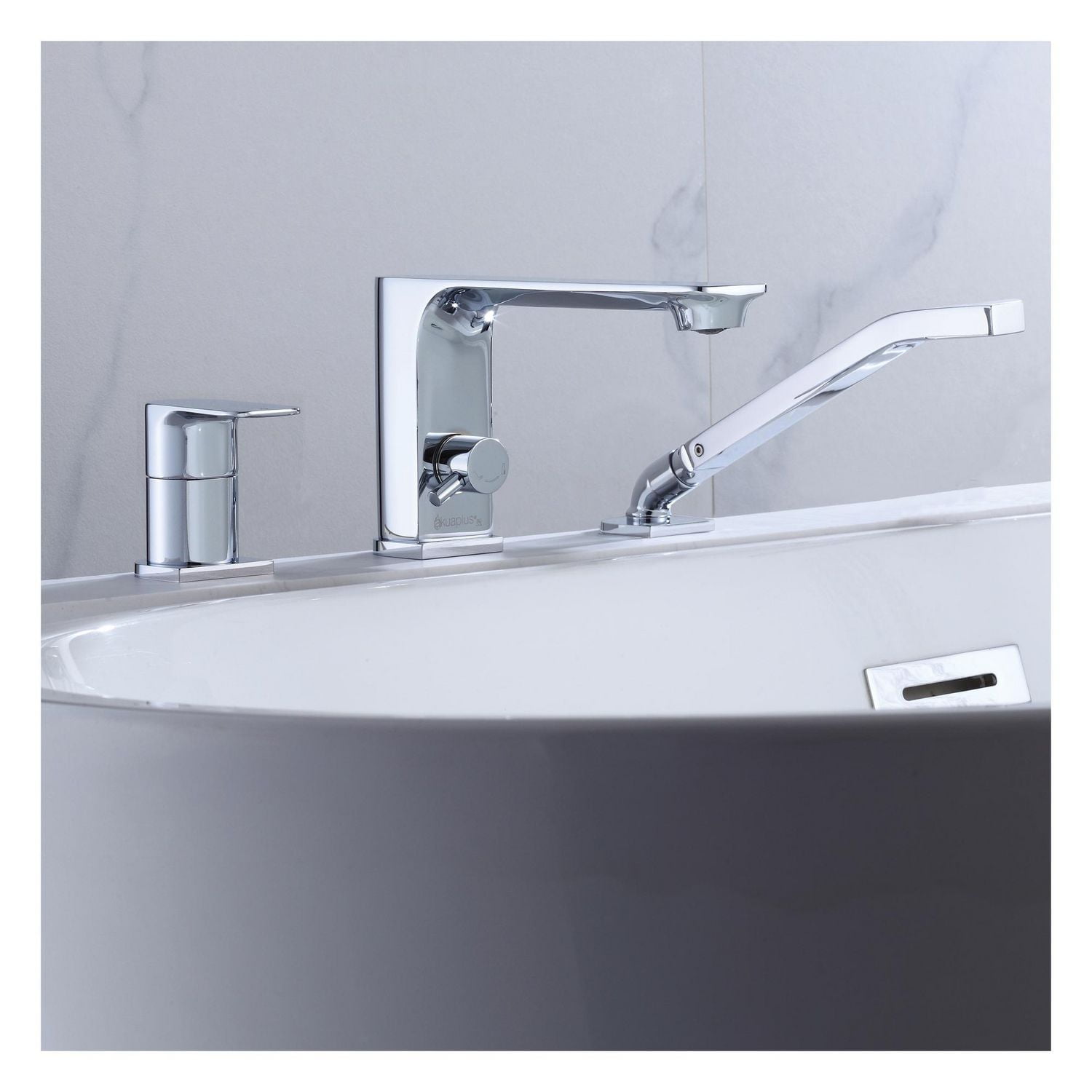 akuaplus® Roman Bathtub Faucet ELENA with Hand Shower in solid brass 3 pieces