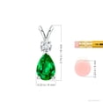thumbnail image 5 of Angara Necklace - Natural 1.2 ct Emerald Teardrop Pendant Necklace with Diamond in Platinum for Women (Size-9x6mm) | May Birthstone Jewelry, Birthday, Anniversary, Christmas, Jewelry Gift for Women, 5 of 10
