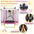 thumbnail image 4 of 5.5FT Kids Trampoline with Basketball Hoop, SEGMART Upgraded Indoor Toddler Trampoline with Enclosure for Kids, Outdoor Round Small Trampoline with Basketball, Gift for Boys Girls, 4 of 7