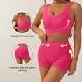 thumbnail image 4 of Womens Two Piece Workout Sets Sports Bra High Waisted Biker Shorts Gym Set Outfits, 4 of 9