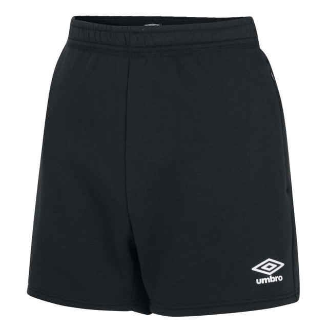 Umbro - Pantalones Cortos Club Leisure para Mujer (Negro, Blanco)