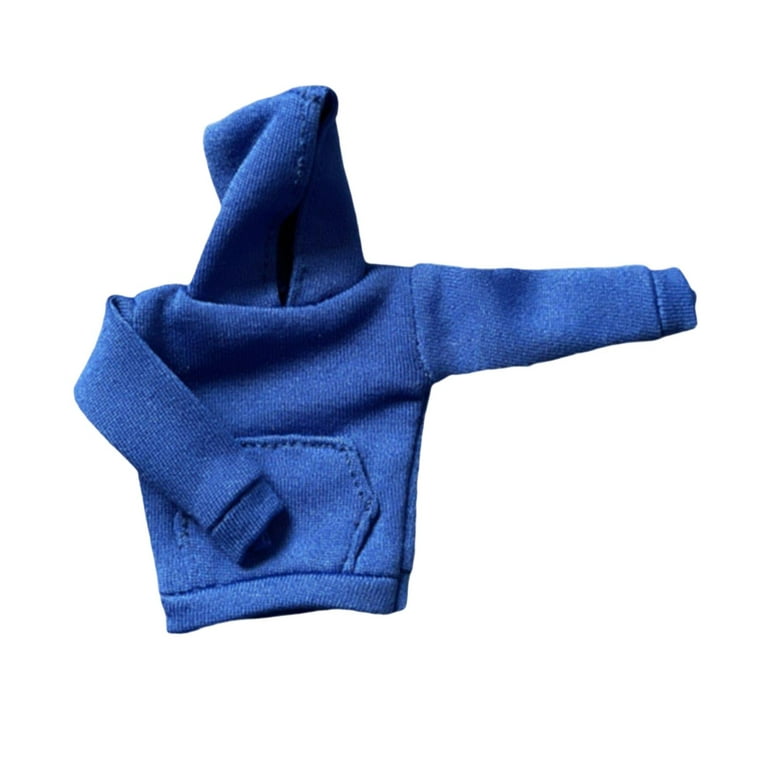 Fashion 1/12 Scale Hoodie Sweater Clothes,6in Action Figures Doll Model  Accessory Blue