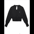 thumbnail image 3 of Cárdigan Corto de Larga con Cuello en V y Abertura Frontal para Mujer, Camisa de Otoño con Botones. Negro M, 3 of 8