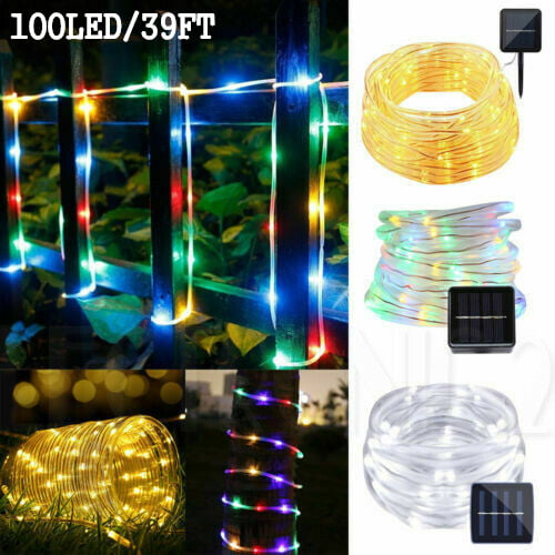 Details about   100 LED Solar Power Rope Tube Fairy Lights LED String Waterproof Outdoor Garden 