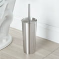 thumbnail image 5 of mDesign Metal Toilet Bowl Brush + Holder, Wastebasket - Set of 2, Brushed/Chrome, 5 of 9