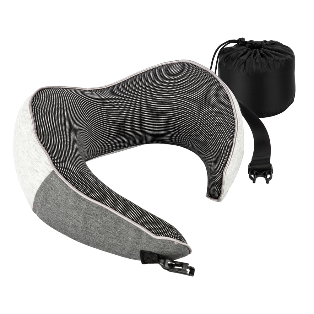 Lowestbest Travel Pillow, U Shaped Neck Pillow, Arc Neck Pillow whit Buckle, Travel Head Cervical Support, Gray
