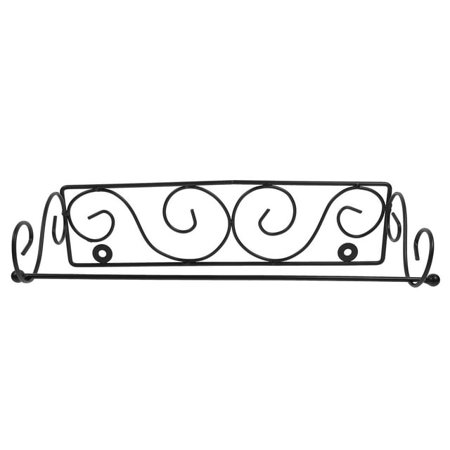 unbranded Soporte De Enrollado Montado En Pared Negro De Hierro Forjado Para Y Cocina Moderno