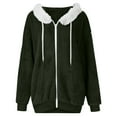 thumbnail image 5 of Casual Men's Winter Coats Hooded Green Fleece Jacket Zip Up Lightweight Plain Mens Clothing, 5 of 6