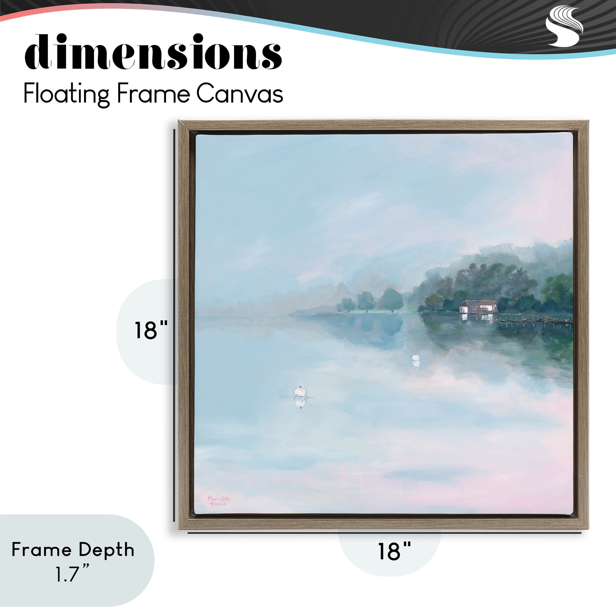 Stupell Industries Morning at Lake Windermere Brown Framed Floater Canvas Wall Art, design by Meredith Howse
