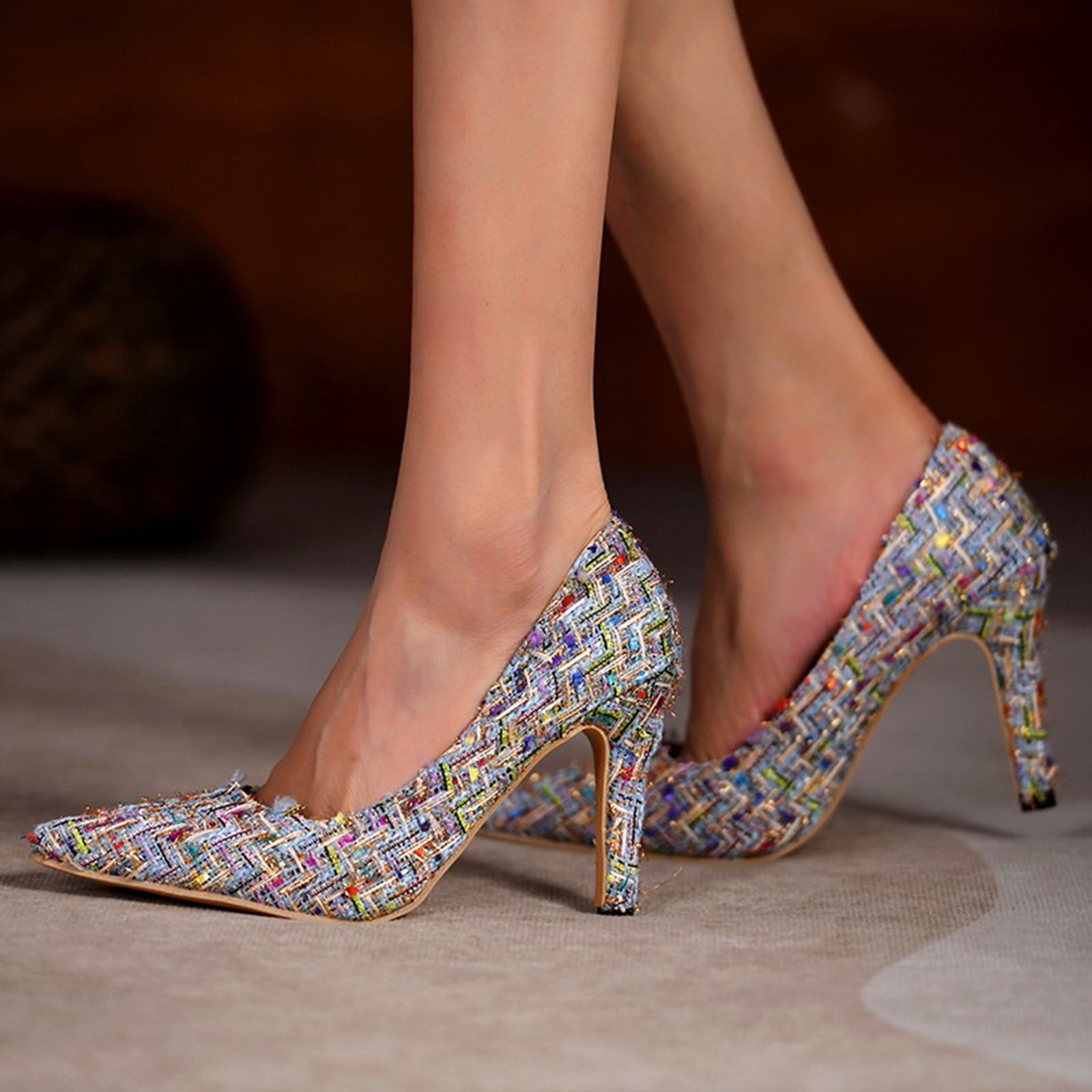Crystal Pointed Tow High Heels Multi Color Bohemian Wedding Shoes With  Buckle Straps For Bridesmaids 3 Inches US Size 10.5 2021 From Nancy1984,  $62.99 | DHgate.Com