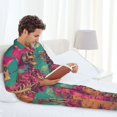 thumbnail image 6 of Honeii Western Desert Skull Cowboy (2) Pattern Mens Pajamas Set,2pcs Men's Lounge Long Sleeve Sleep Shirt and Pajama Bottoms Sleepwear Set,Mens Pjs Sets-Medium, 6 of 7