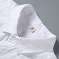 thumbnail image 3 of JLFKNG Summer Mens T-Shirt Tops Breathable Linen Cotton T-Shirts Loose Fit Short Sleeve Buttons Down Simple Solid Color Mens Shirt Tops With Pockets Comfy Summer Clothes, 3 of 9