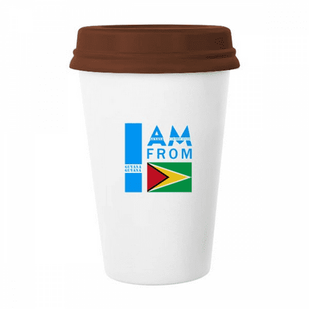 

I Am From Guyana Art Deco Fashion Mug Coffee Drinking Glass Pottery Cerac Cup Lid