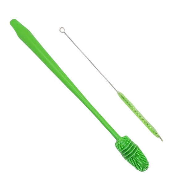 Handy Housewares 13" Long Reusable Drinking Bottle & Straw Cleaning Brush Set - Green