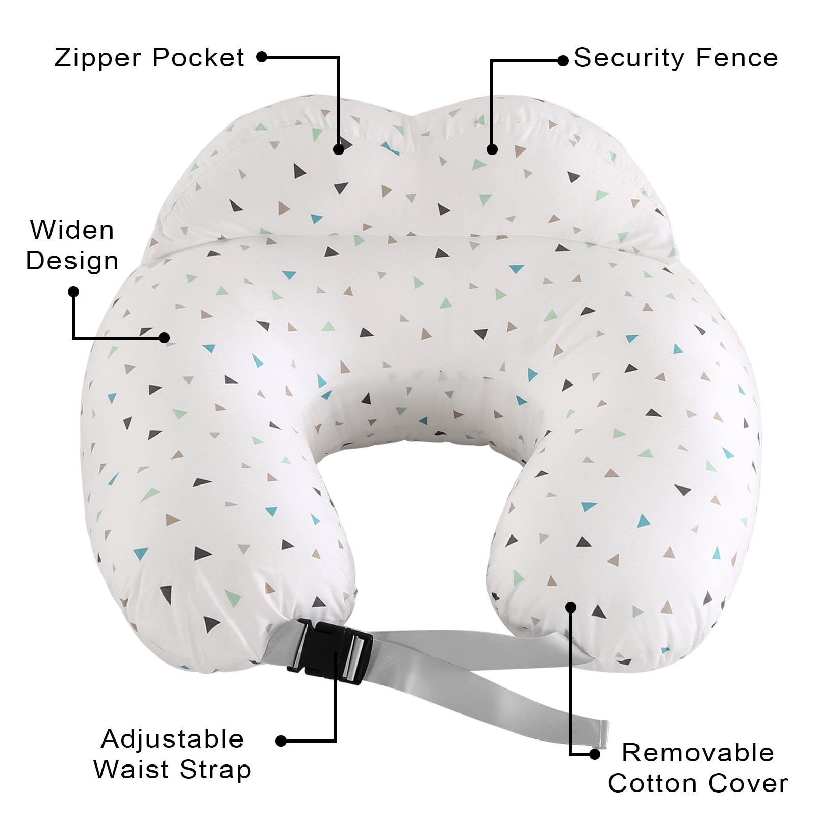 BATTOP Nursing Pillow for Breastfeeding,Plus Size Breastfeeding Pillows for More Support,With Adjustable Waist Strap and Removable Cover