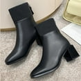 thumbnail image 6 of Black Women Boots With Chunky Heel And Rear Zipper For A Snug Fit And Stylish Winter Look, 6 of 9