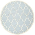 thumbnail image 2 of SAFAVIEH Cambridge Kevin Geometric Wool Area Rug, Light Blue/Ivory, 6' x 6' Round, 2 of 6