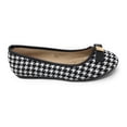 thumbnail image 2 of Victoria K Women's Houndstooth Print Gold Emblem Solid Color Bow Ballerina Flats, 2 of 5