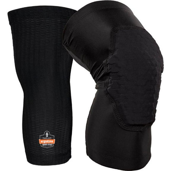 Ergodyne B3139582 Padded Lightweight Knee Sleeves, Black - Large & Extra Large