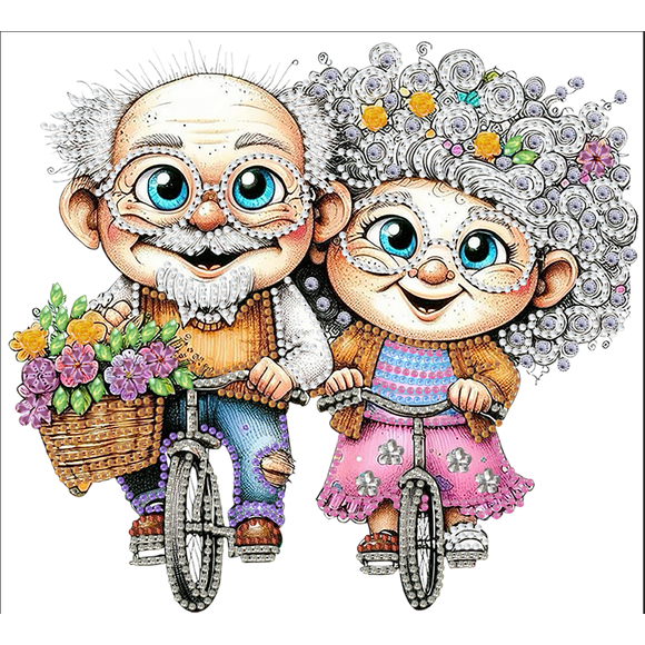 Adult Gemstone Art Kit: "Grandma" Design (Special-Shaped Stones) — Easy DIY Gem Art Craft for Beginners, Ideal as a Gift or Home Wall Decor (30x30 cm, Unframed),YXZ084