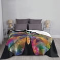 thumbnail image 2 of LNWH Super Soft Flannel Bed Blanket, Cozy Fluffy Warm All Seasons Galaxy Butterfly Flying Pattern Throw Blankets for Sofa Bedding, 40"x30", 2 of 8