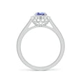 thumbnail image 2 of ANGARA Natural Vintage Style Tanzanite & Diamond Scalloped Halo Ring in 14K White Gold for Women (Size-7x5mm) | December Birthstone, Anniversary, Jewelry Gift for Women | Natural Tanzanite Ring, 2 of 9