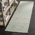 thumbnail image 2 of SAFAVIEH Marbella Alicia Geometric Diamonds Wool Area Rug, Light Blue/Ivory, 5' x 8', 2 of 7
