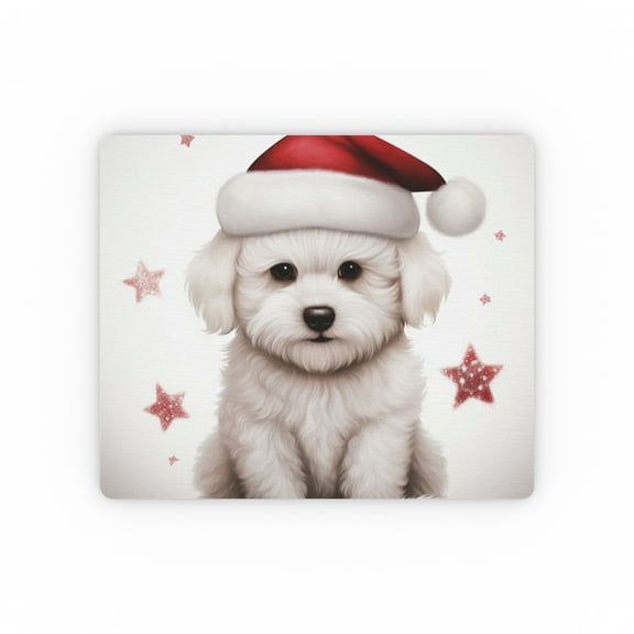 DistinctInk Mouse Pad - 1/4" Foam Rubber - Bichon Frise Puppy Drawing