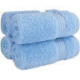 thumbnail image 4 of 100% Cotton Turkish Washcloth Set for Bathroom, 4 Piece Soft Absorbent Small Hand Face Towels Wash Rags, Sky Blue, 4 of 5