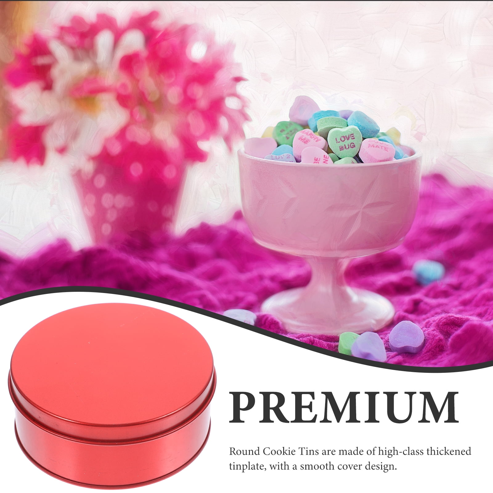 Coloch 2 Pack Tin Cookie Jars With Lid, Metal Biscuit Storage Container