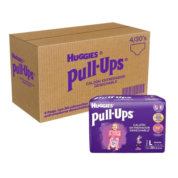 Calzón entrenador Huggies Pull Ups talla grande niña 120 piezas