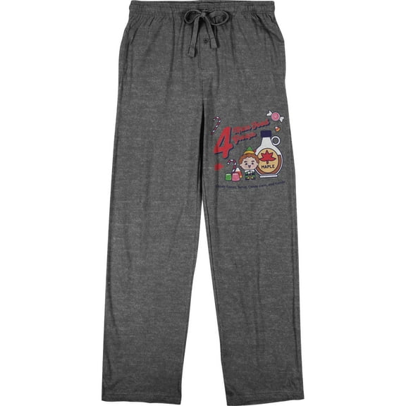 Elf Four Main Food Groups Men's Graphite Heather Sleep Pajama Pants-XL