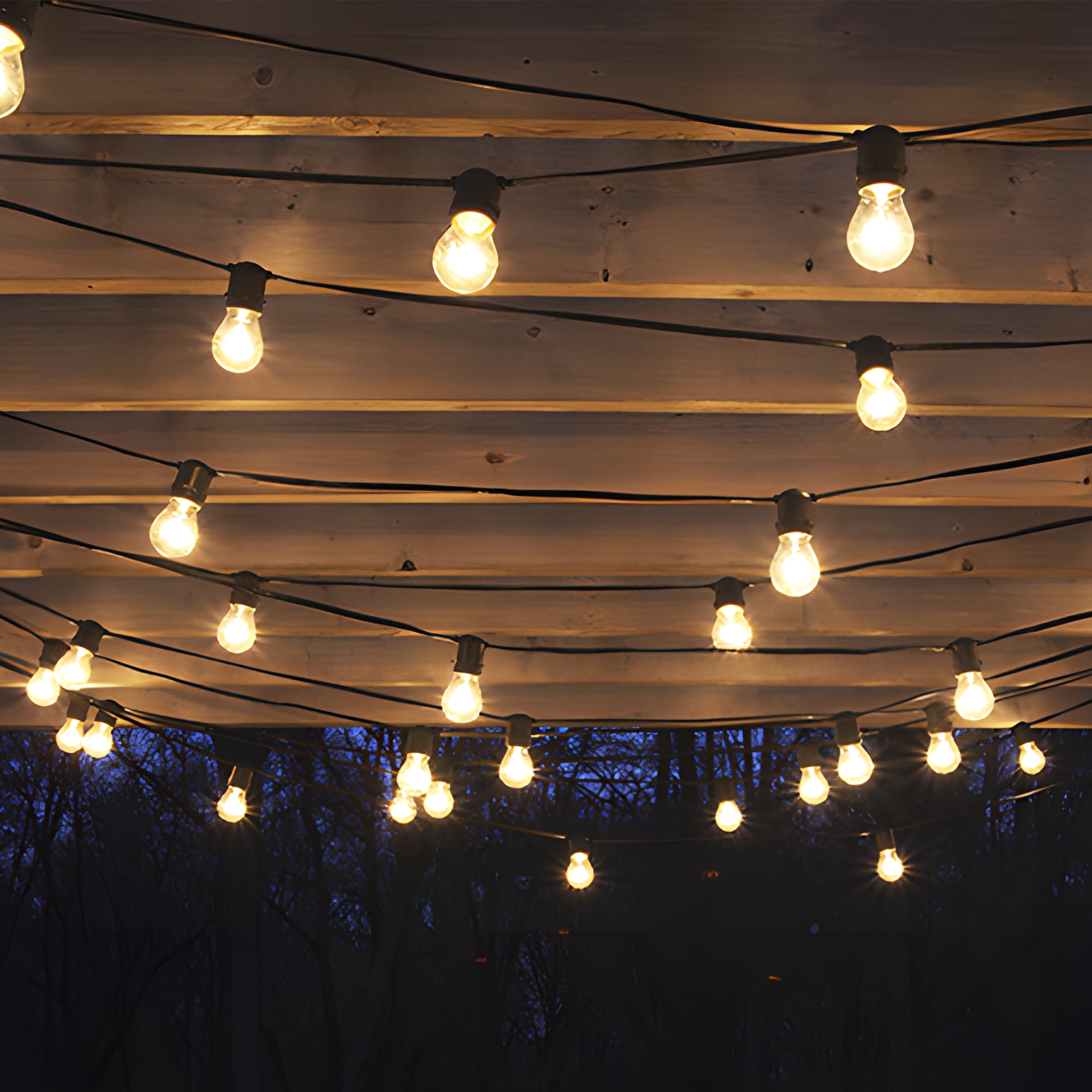 Hyrion Solar Outdoor String Lights, S14 100ft Waterproof Shatterproof Hanging Lights, with 30 Edison Bulbs for Garden Patio