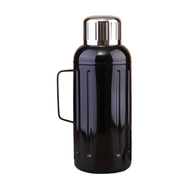 Botella De Agua Térmica Grande De Acero Inoxidable Para Deportes, Acampada Al Aire Libre, 1500 Ml, Color Negro