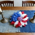 thumbnail image 2 of AZXY 15.7 Inch Patriotic Wreath, Red White Blue Sunflower Burlap Wreath with Star Accents, Rustic Americana Decor, 2 of 7