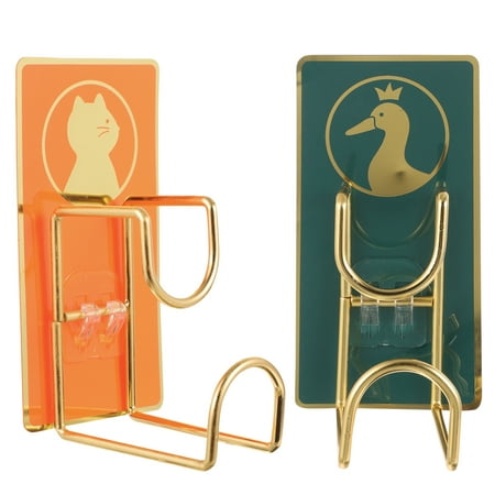 

2 Pcs Coat Hangers Storage Shelf Towel Stainless Steel Hooks Basin Hook Washbasin Storage Rack No Punching Metal Pvc