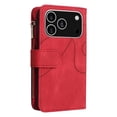 thumbnail image 3 of YEYKX for iPhone 17 Pro Wallet Phone Case with 9 Card Holder Zipper Pocket, Magnetic Closure Premium Folio PU Leather Flip Case with Wrist Strap for iPhone 17 Pro 6.3inch,Red,For iPhone 17 Pro, 3 of 8