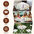 thumbnail image 6 of Spring Floral Round Tablecloth 45-54 Inch Round Fitted Table Cloth with Elastic Edge, Pastoral Summer Botanical Flowers Herb Waterproof Table Cover Protector for Outdoor Picnic Party Dining, 6 of 6