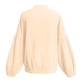 thumbnail image 5 of Womens Long Sleeve Shirts Helii Loose Cotton Linen Blouse Puff Lantern Sleeve Round Neck Shirt Travel Vacation Outfit Casual Lightweight Top for Summer Fall | Yellow,L, 5 of 5