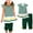 Green, variant on Odeerbi Kids Girls 2 Piece Outfits Ruffle Tops Capris Set Summer Clothes Fashion Casual Short Sleeve Round Neck Collar Botton Printed Blouse Short Pants Sets Black