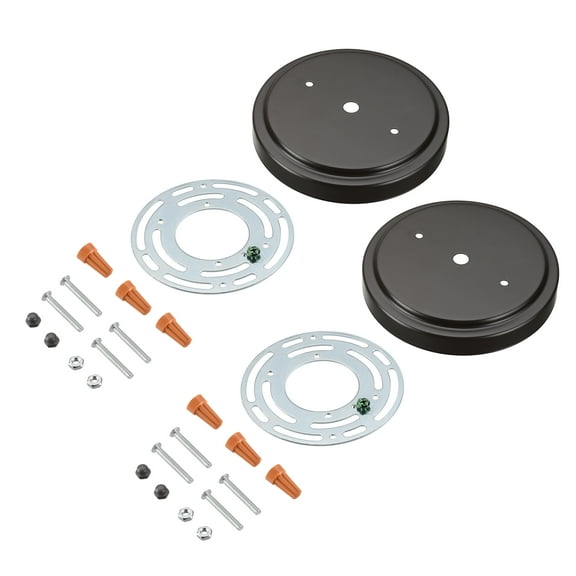 Aspen Creative 21509-12, Oil Rubbed Bronze Transitional Chandelier Fixture Canopy Kit w/Universal Cross Bar, 5-1/8" Diameter, 7/16" Center Hole.2 Sets/Pack