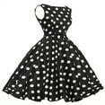 thumbnail image 3 of Cavosen Vintage Dresses for Women 1950 Fit and Flare Dress Retro Polka Dots Midi Tea Dress Sleeveless Knee Length Party Dress Round Neck A Line Cocktail Dress Cinched Belt Evening Prom Gown, 3 of 4