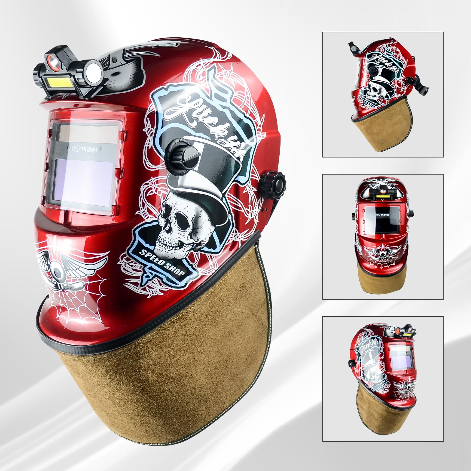 Welding Helmet Bib Cover Extended Split Wrap-Around Helmet Back Cover with Press Fit Seal, for Most Welding Helmets