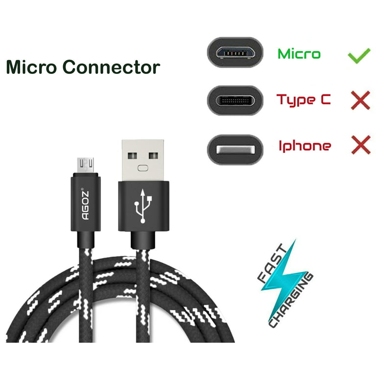Micro USB Cable for Xbox One Controller Charging (10ft) 