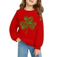 thumbnail image 4 of Mercatoo Kids St 𝐏atricks Day Sweatshirt Girls Boys Crewneck Long Sleeve Pullover Toddler Cloverss Shirt Sweater Tops Clothes, 4 of 6